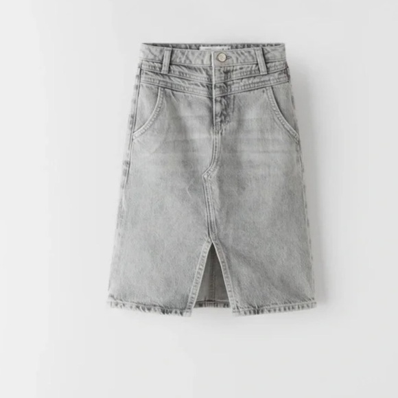 Zara Dresses & Skirts - ZARA DENIM MIDI SKIRT